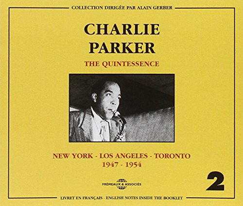 CD cover for Charlie Parker’s “The Quintessence 1947-1954” featuring his portrait.