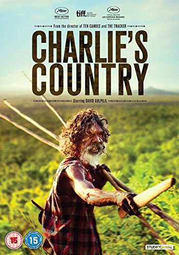 DVD cover for "Charlie's Country" featuring David Gulpilil in a field.