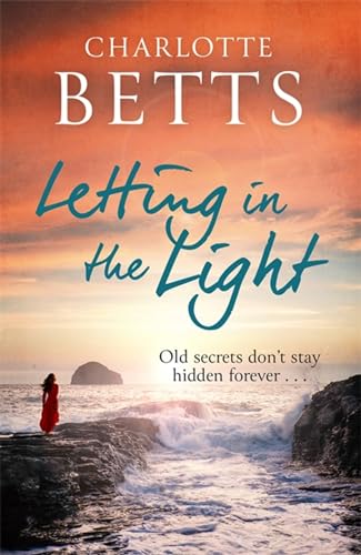Book cover with a woman by the sea at sunset, titled "Letting in the Light.