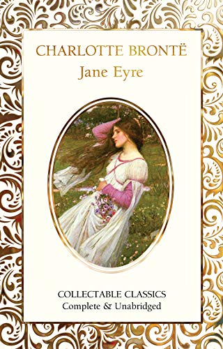 Cover of "Jane Eyre" featuring a portrait of a woman in a landscape.