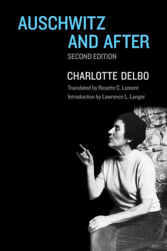 Book cover: “Auschwitz and After” with a portrait of Charlotte Delbo.