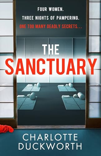 Book cover for "The Sanctuary" showing a yoga studio through doorway.