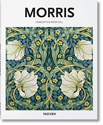 Book cover titled Morris featuring a William Morris floral pattern with large white flowers.