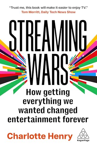 Book cover for “Streaming Wars” with bold title and colorful sunburst graphic.