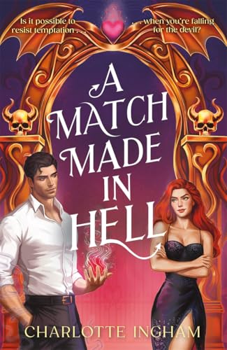 Book cover featuring a man and woman standing before an ornate, devil-themed mirror.