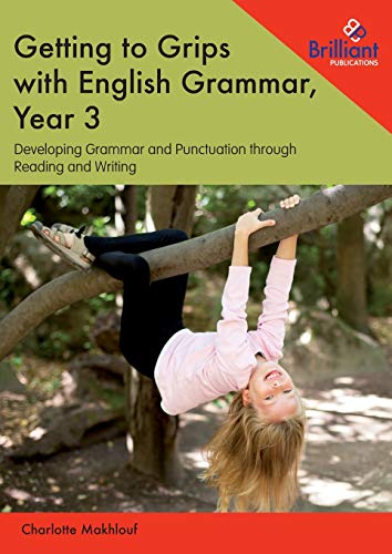 Year 3 English grammar workbook cover with a child climbing a tree.