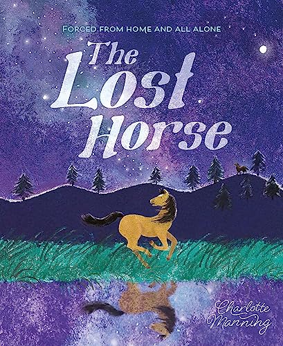 Book cover: a golden horse running in a starry, purple landscape.