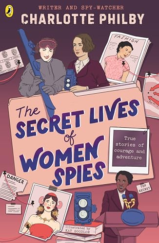 Book cover: "The Secret Lives of Women Spies" with illustrated figures.