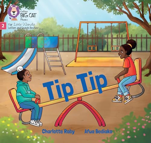 Children on a seesaw in a park, book cover for “Tip Tip”.