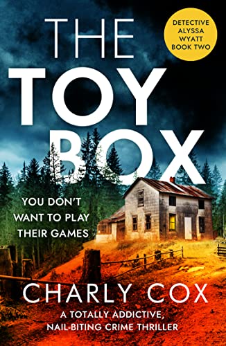 Book cover: "The Toybox" with a dilapidated house in a dark forest.
