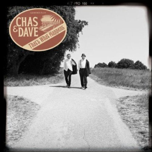 CD cover for Chas & Dave’s “That’s What Happens,” two men walking a road.