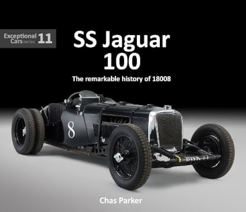 Black and silver vintage Jaguar SS100 car book cover.