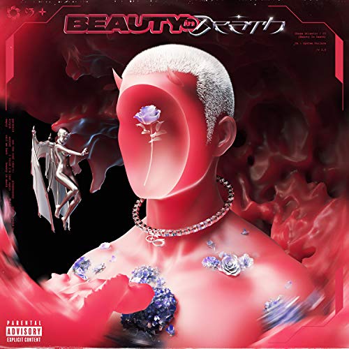 Chase Atlantic album cover: faceless figure with rose and angel imagery.