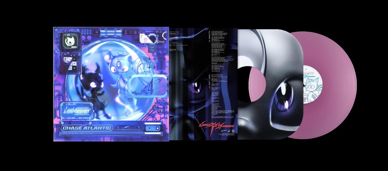 Chase Atlantic "Lost In Heaven" vinyl record with futuristic, pink cover art.