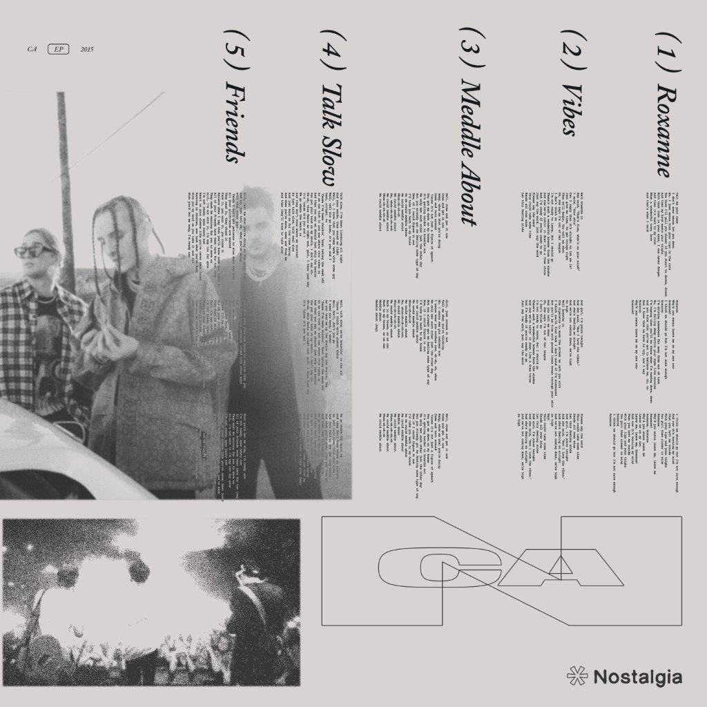Vinyl insert with song lyrics, tracklist, and black and white band photos.