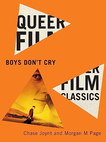 Book cover for “Boys Don’t Cry” with a portrait and abstract shapes.