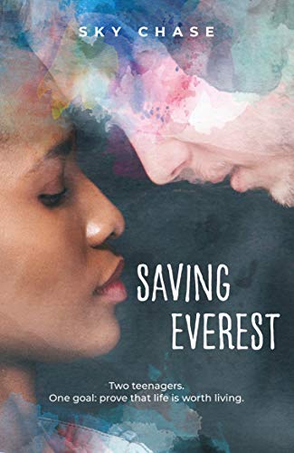 Book cover: two young people facing each other with watercolor effects.
