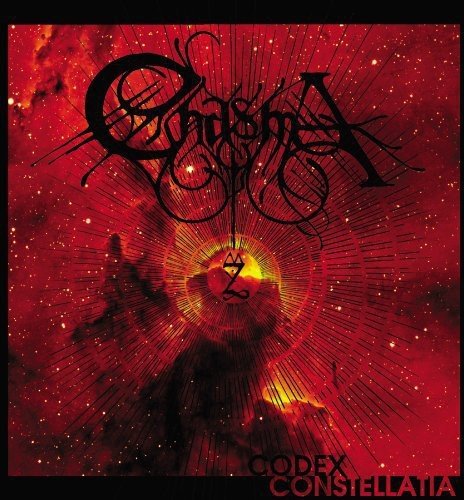 Red and black CD cover with ornate lettering and cosmic imagery.