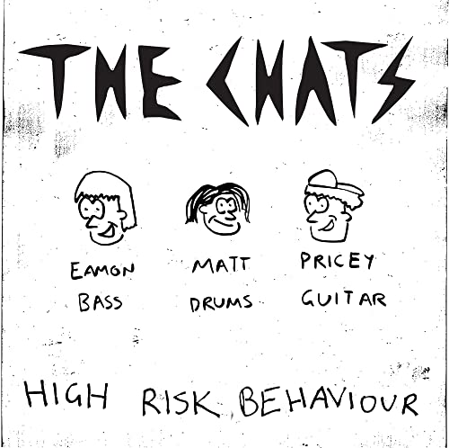 CD cover for The Chats’ “High Risk Behaviour” with cartoon band members.