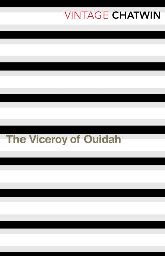 Book cover with black and white stripes, title "The Viceroy of Ouidah".
