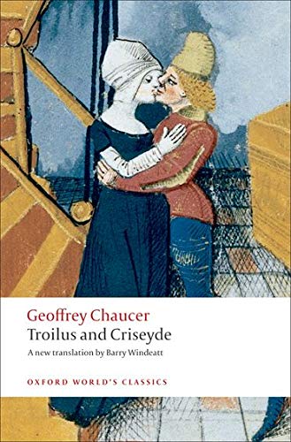 Book cover depicting a medieval couple embracing, titled “Troilus and Criseyde.”