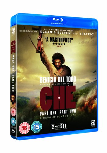 Blu-ray cover for Che Parts 1 & 2 featuring Benicio del Toro holding a rifle.
