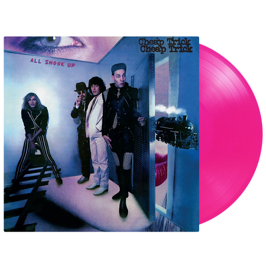 Cheap Trick “All Shook Up” pink vinyl record album cover and disc.