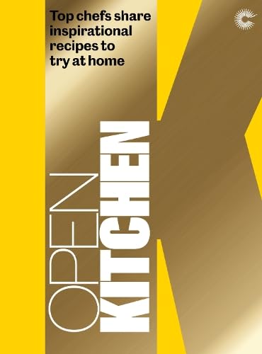 Book cover: "Open Kitchen" with bold text and a yellow diagonal stripe.