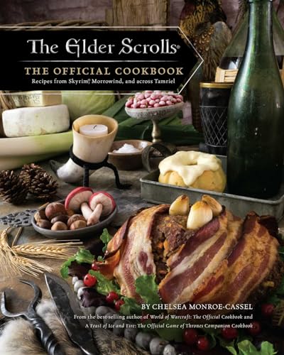 Hardcover cookbook for “The Elder Scrolls” video game series, with food still life.