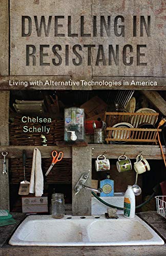 Book cover: “Dwelling in Resistance” with a rustic kitchen scene.
