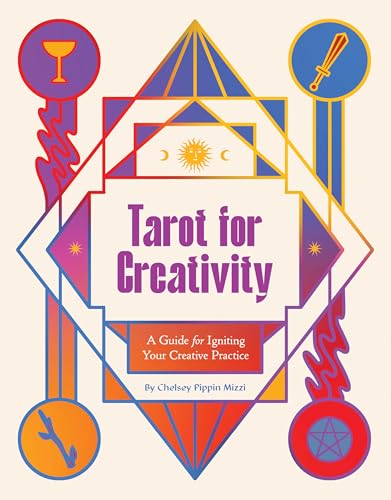Book cover with geometric design and title "Tarot for Creativity.