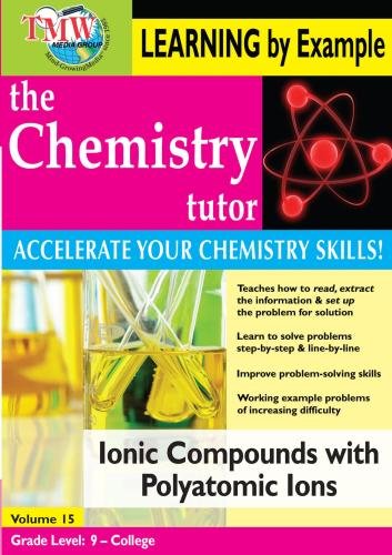 DVD cover for chemistry tutorial on ionic compounds and polyatomic ions.