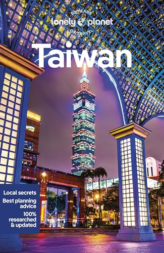 Lonely Planet Taiwan travel guide cover featuring Taipei 101 illuminated at night.