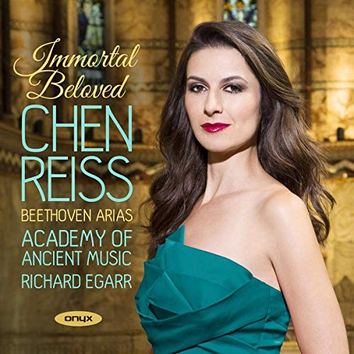 CD cover: portrait of Chen Reiss, a soprano in a teal gown.