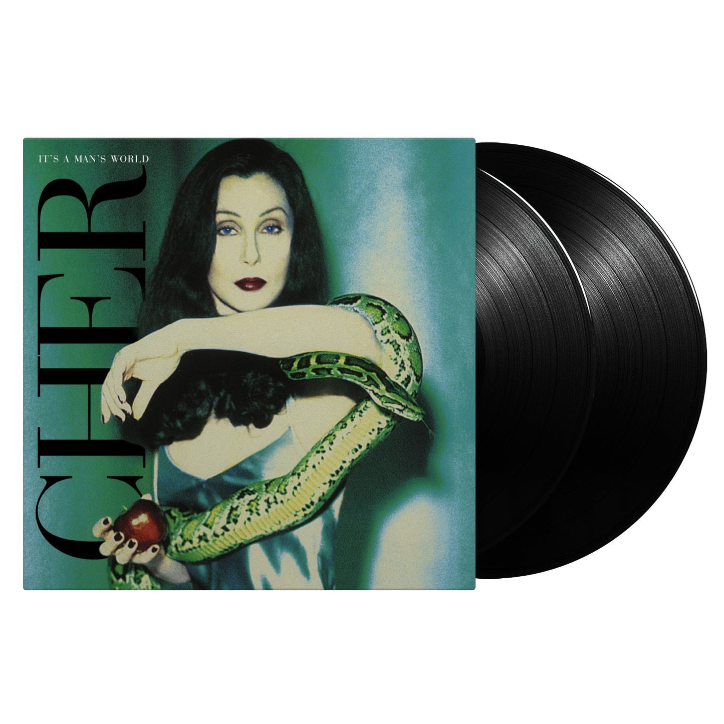 Cher album cover, “It’s A Man’s World,” with vinyl record beside it.