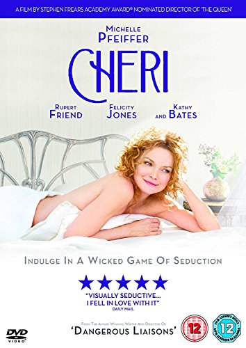 “Cheri” DVD cover featuring Michelle Pfeiffer reclining on a bed.