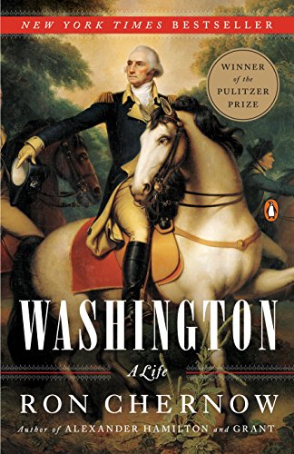 Book cover: George Washington on horseback, historical portrait, biography.