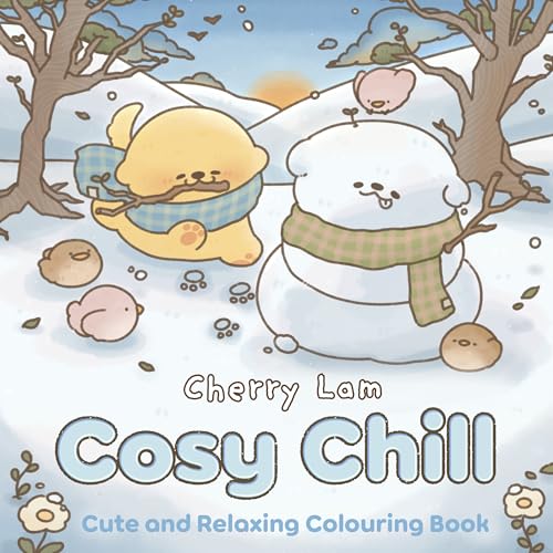 Cute cartoon animals in a snowy winter scene, book cover.