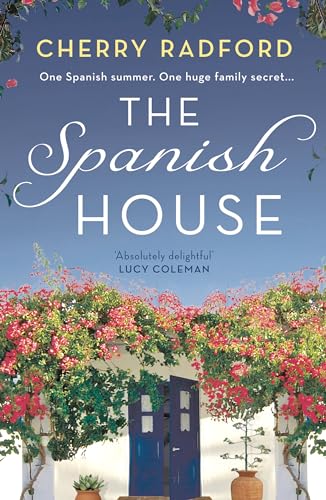 Book cover: “The Spanish House” with a blue door and red flowers.