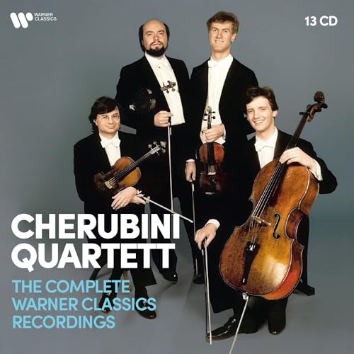Cherubini Quartet, four musicians with string instruments, album cover.
