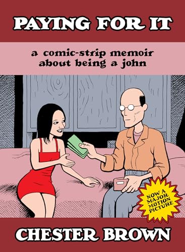 Book cover depicting a man handing money to a woman, comic-strip style.