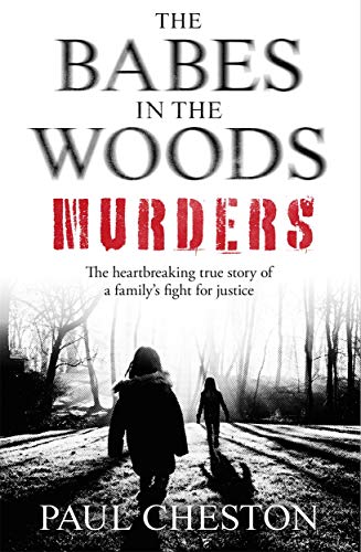 Book cover: "Babes in the Woods Murders" with a shadowy forest scene.