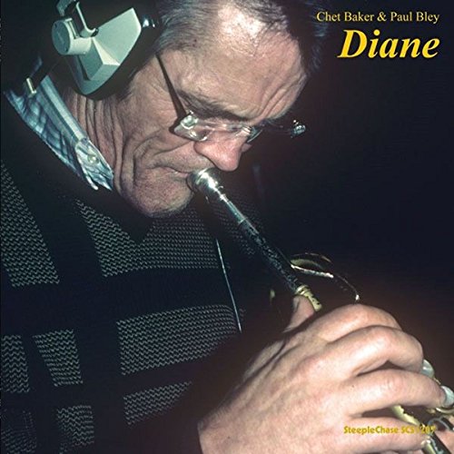 Album cover featuring a close-up of Chet Baker playing the trumpet.
