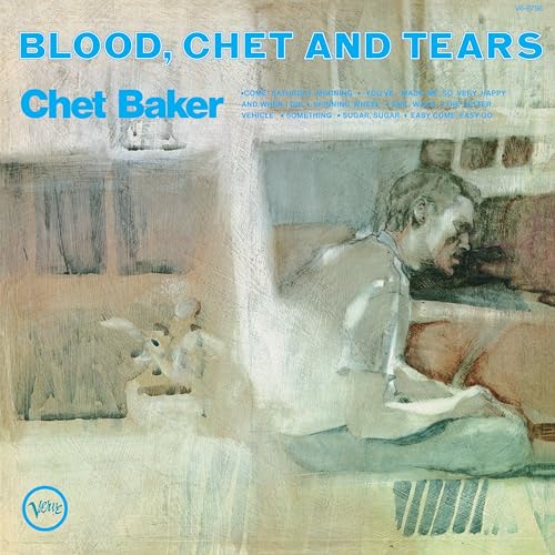 Chet Baker album cover: watercolor portrait, blue text, Verve label.