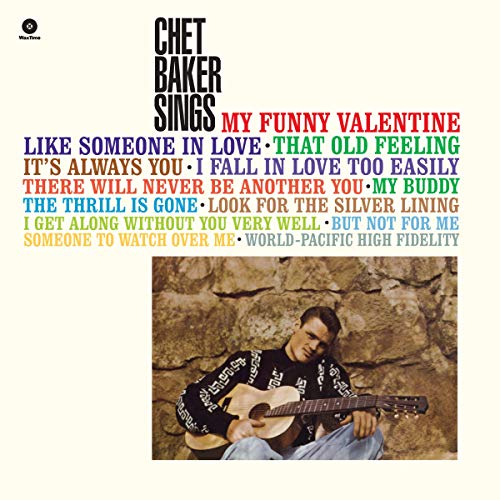 Chet Baker Sings album cover with tracklist and a photo of Chet playing guitar.