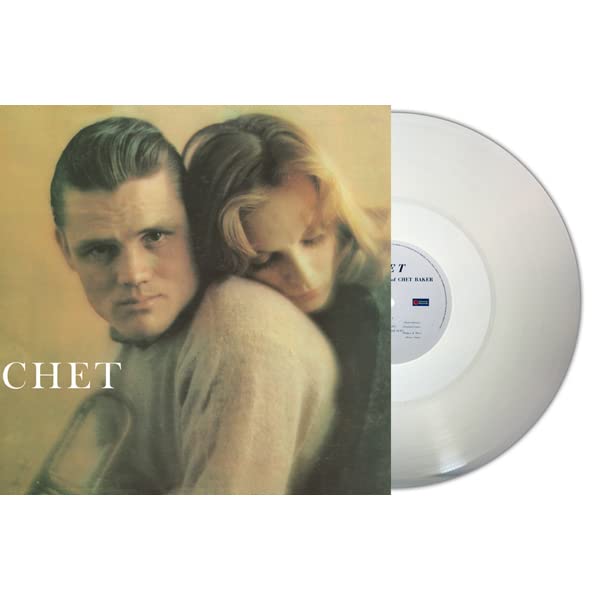Chet Baker album cover featuring a couple next to a translucent white vinyl record.