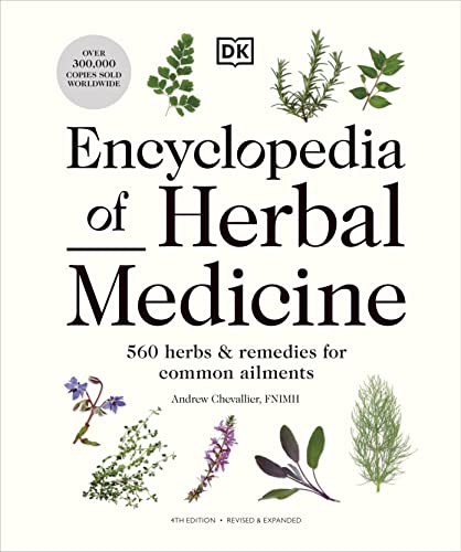 Book cover featuring botanical illustrations and the title "Encyclopedia of Herbal Medicine".