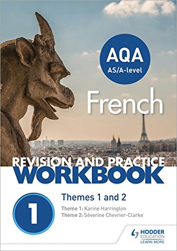 AQA A-level French workbook cover featuring a gargoyle and the Eiffel Tower.
