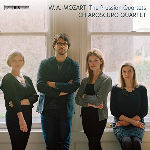 CD cover featuring the Chiaroscuro Quartet standing by a window.
