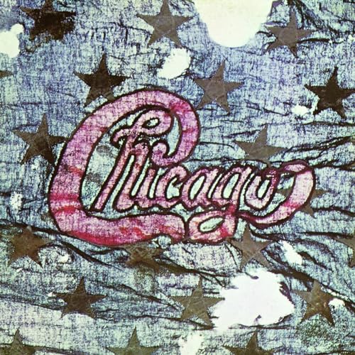 Album cover for Chicago III with a star-patterned, tie-dye aesthetic.